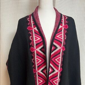 The Pioneer Woman Black and Pink Open Front Cardigan